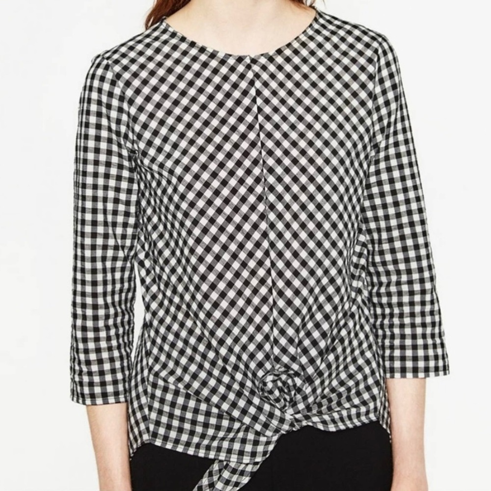 Zara basic gingham top - Picture 7 of 8